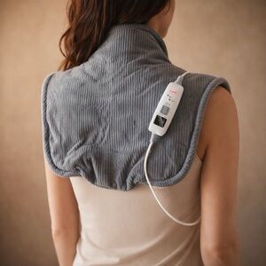 SAFR Electronic Back and Shoulder Gray Wearable Heating Pad Like New